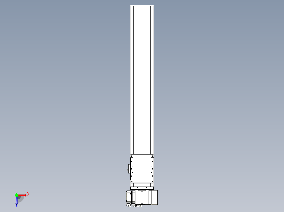 同步带全封闭直线模组TPA-HCB-105D-90-L600-RP-Y-P20-N3俯视图