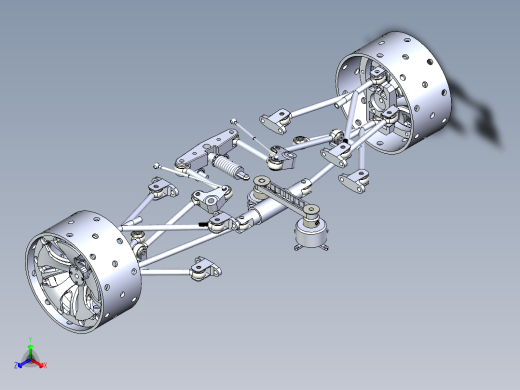 前推杆悬架设计正等轴测缩略图