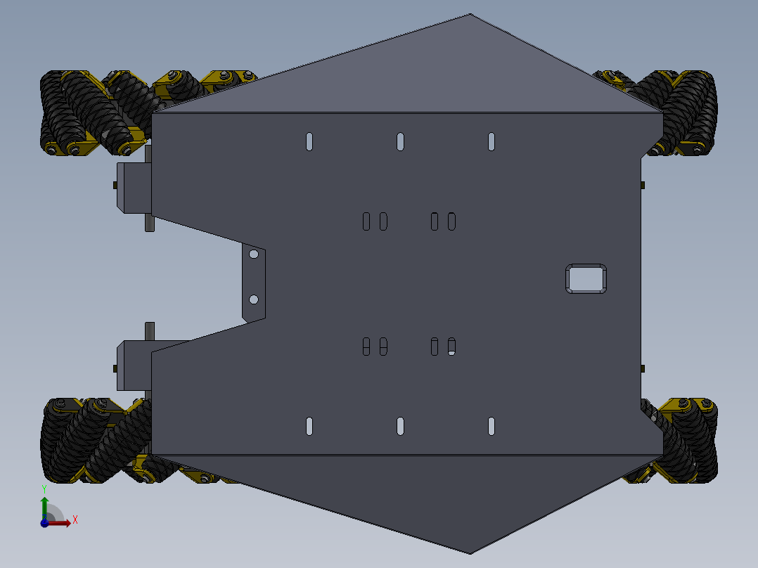 察车麦卡努姆前视图