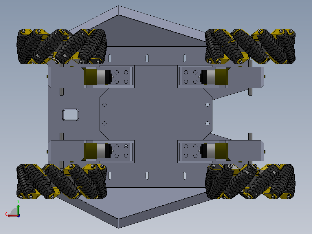 察车麦卡努姆后视图