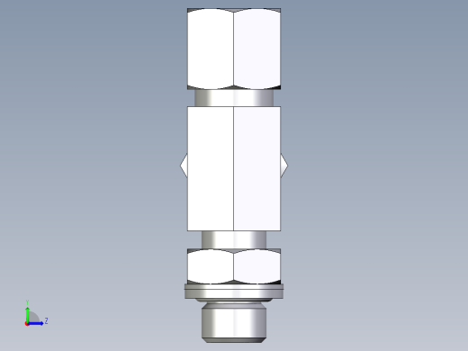 卡套式工业通用硬管接头EO_Adjustable_locknut_run_tee_LEE08ZSRCF左视缩略图