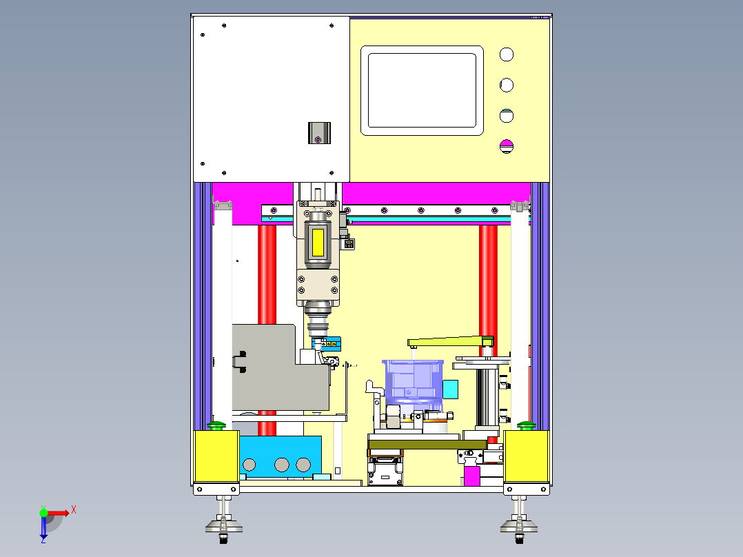 自动锁螺丝机（真空吸取螺丝上料）俯视图