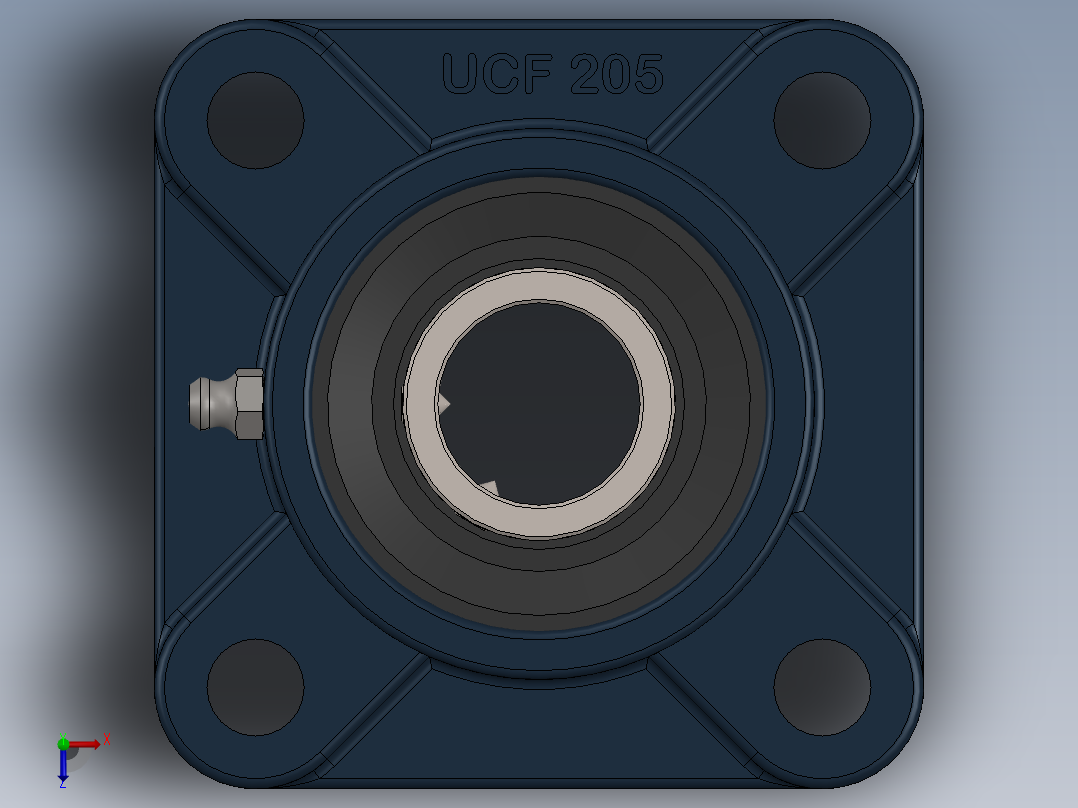 UCF205轴承块俯视图