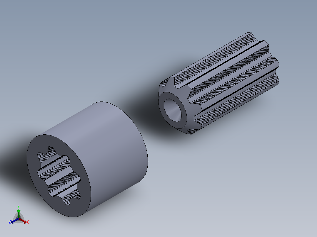 轴和轮毂连接器正等轴测图