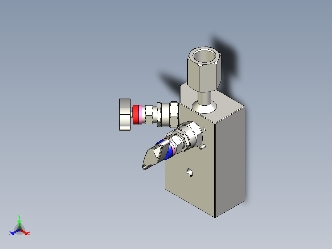 2阀组E2A型正等轴测图
