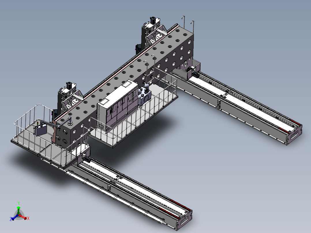 6000龙门移动式数控平面钻（sw20可编辑+工程图）