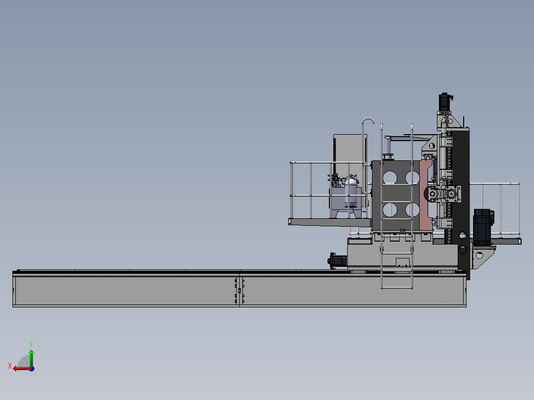 6000龙门移动式数控平面钻（sw20可编辑+工程图）后视图