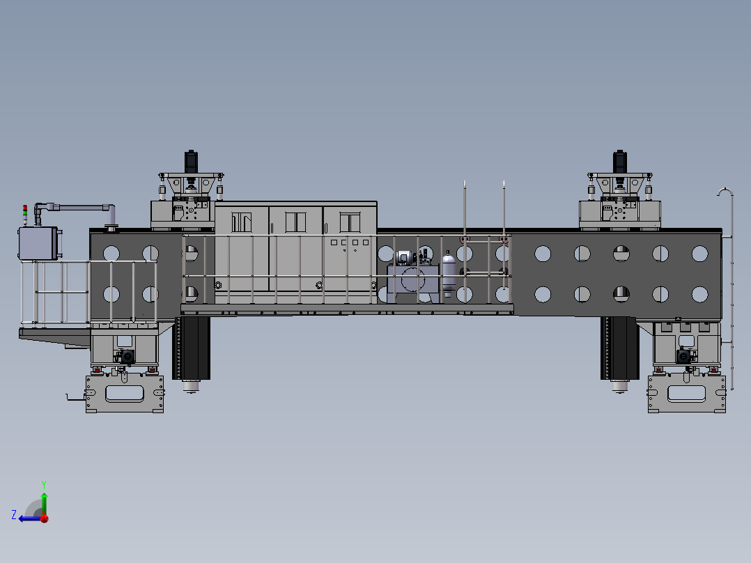 6000龙门移动式数控平面钻（sw20可编辑+工程图）右视图