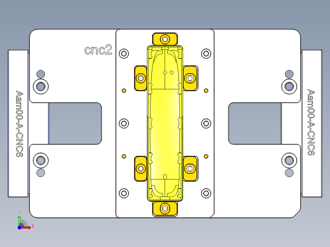 音响后盖铣内腔治具模型+CAD前视图