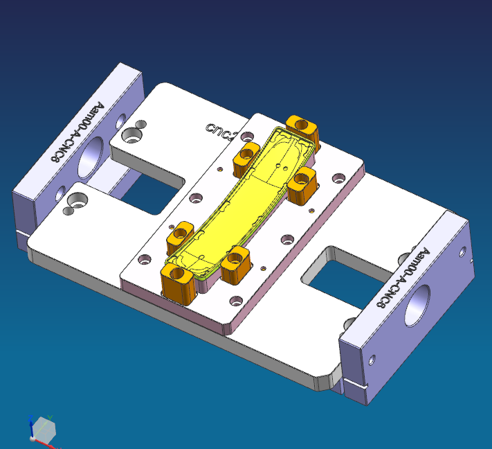 音响后盖铣内腔治具模型+CAD