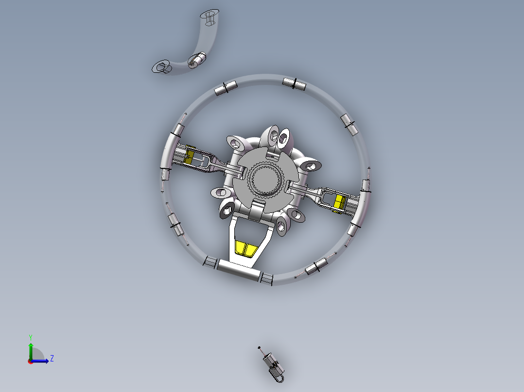 改装方向盘左视图