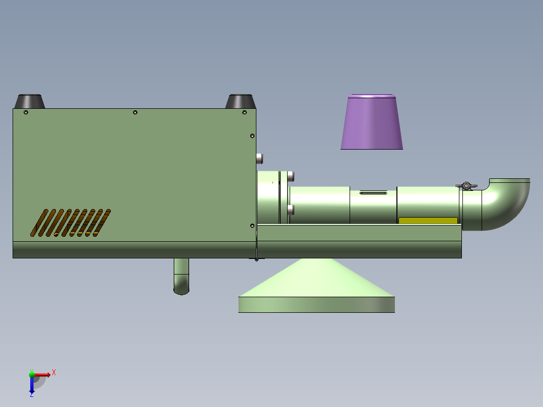 家用小型榨油机三维SW模型俯视图