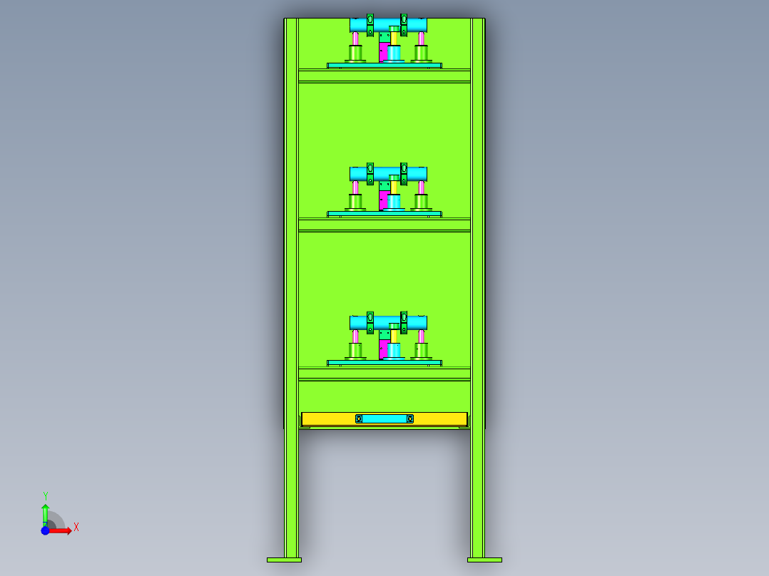 缓冲架模型设计图前视图