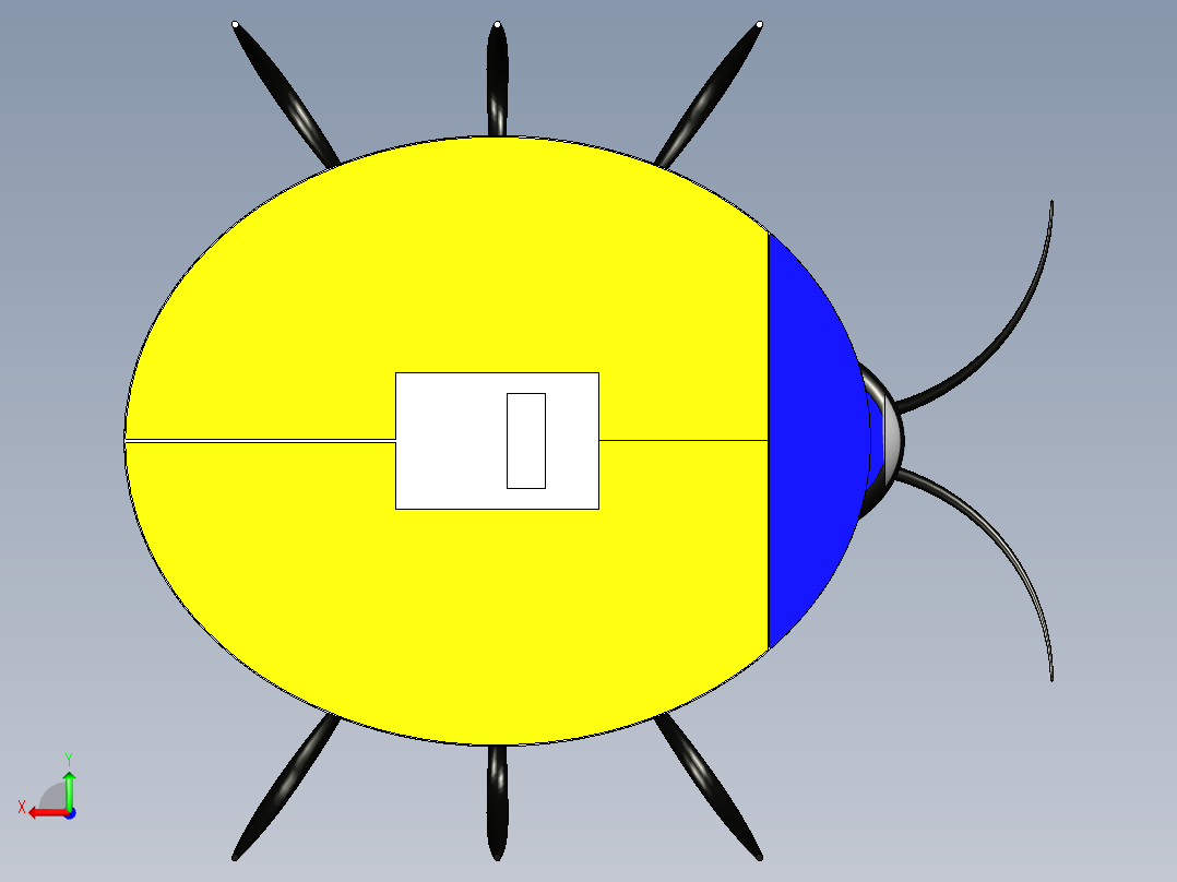 甲壳虫台灯后视图