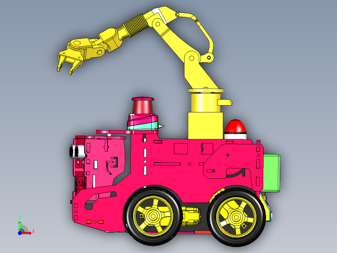 智能作业小车模型前视图