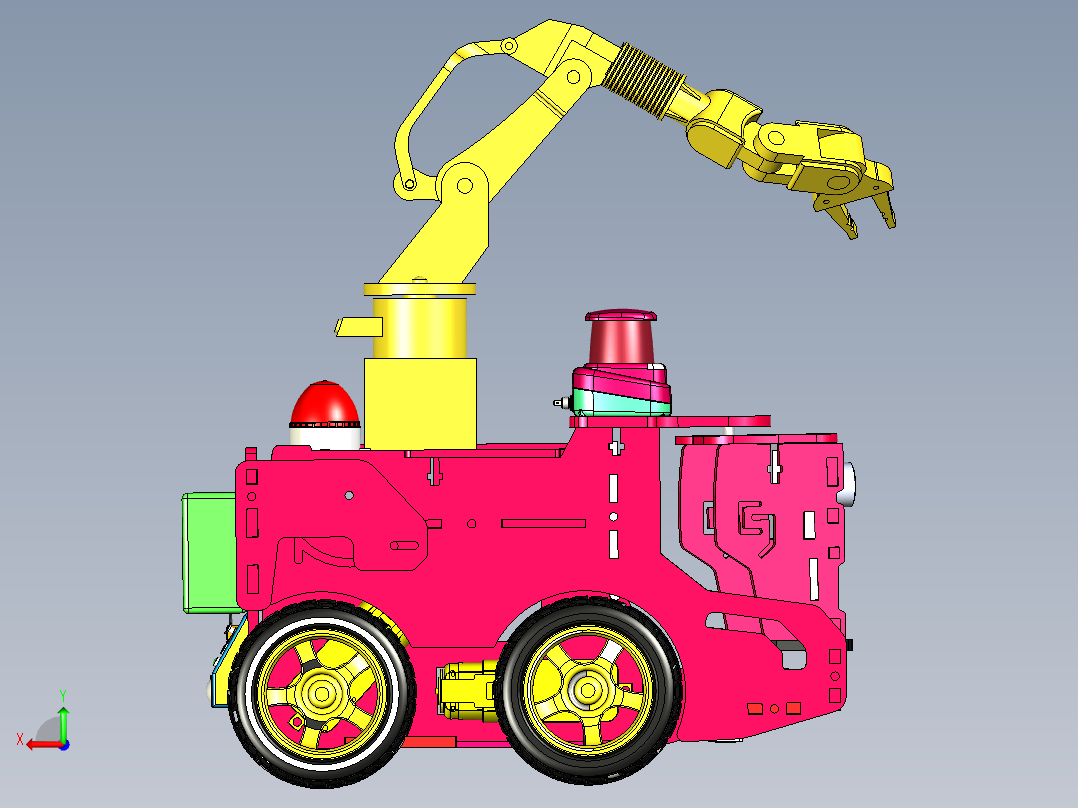 智能作业小车模型后视图