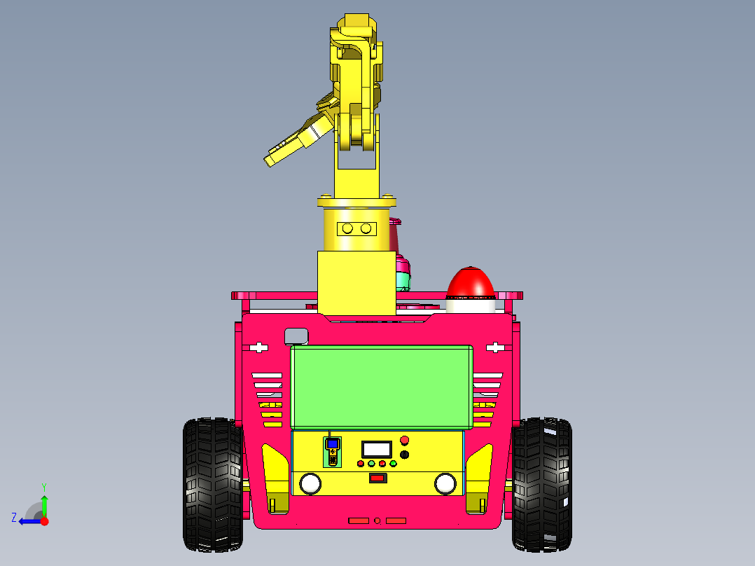 智能作业小车模型右视图
