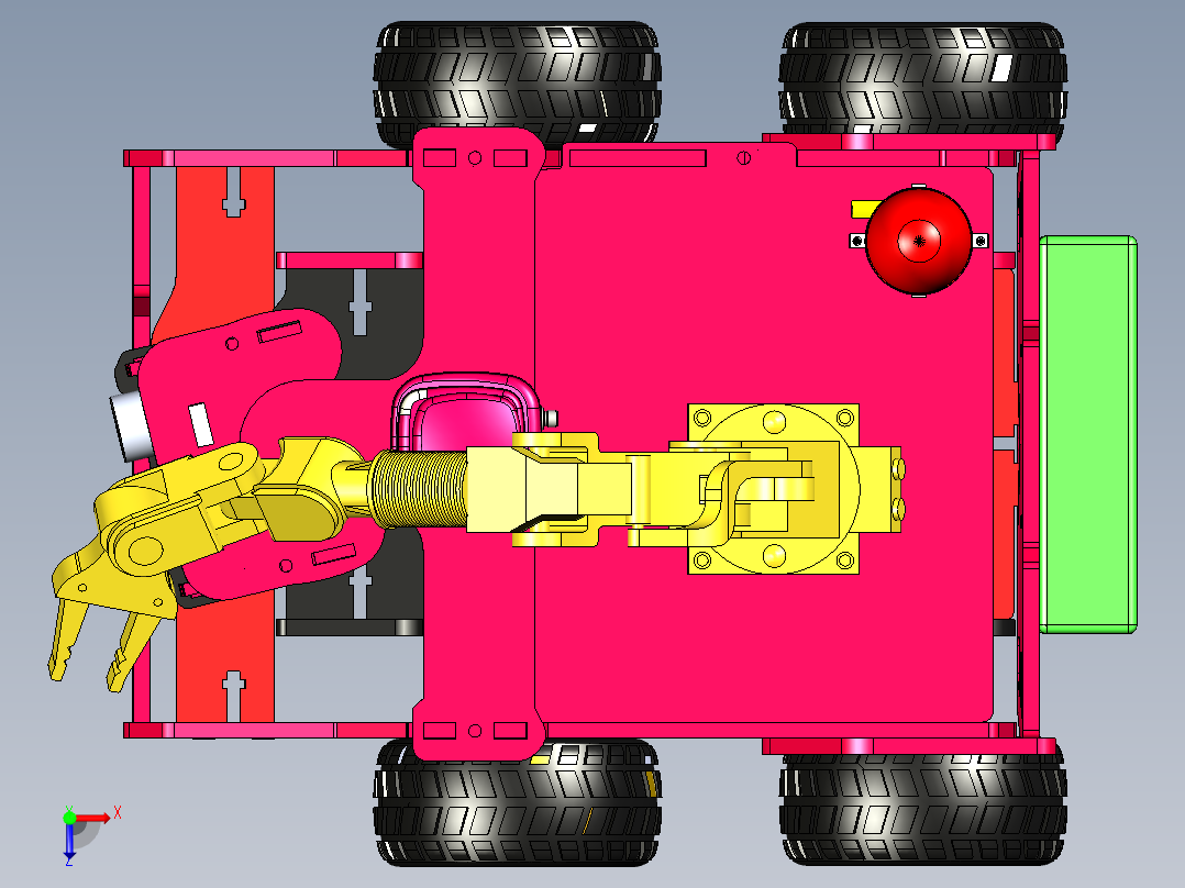 智能作业小车模型俯视图