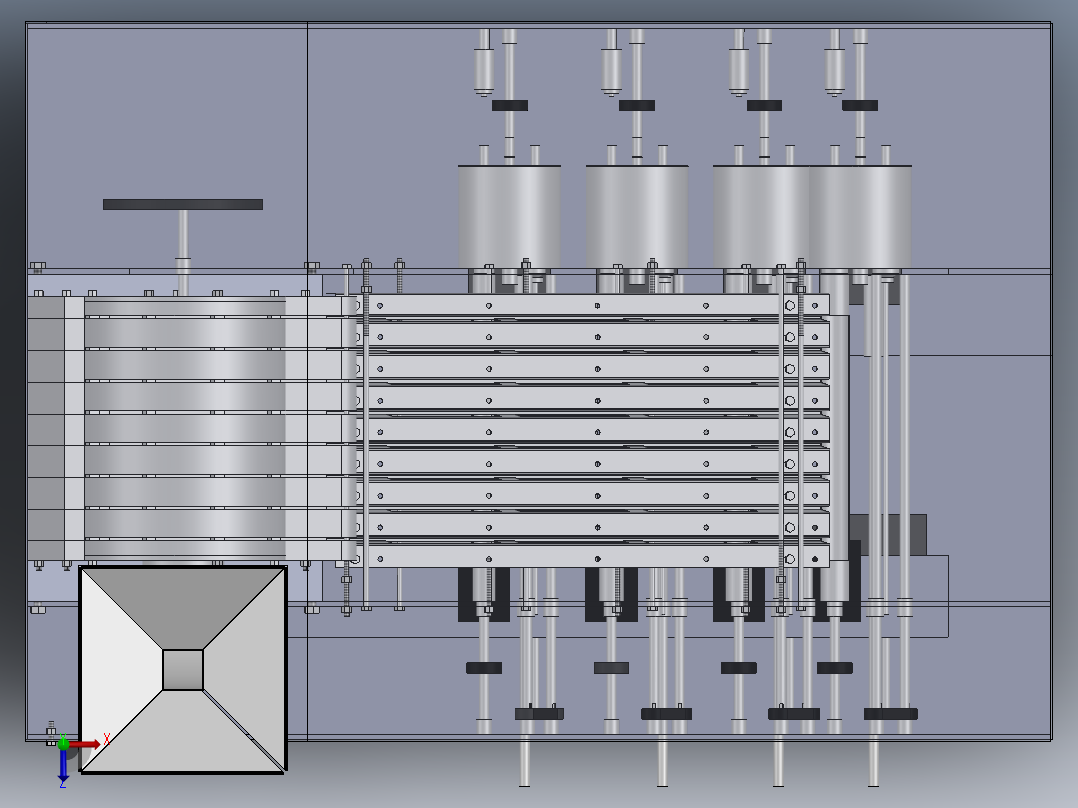 新型硬币分类包装机俯视图
