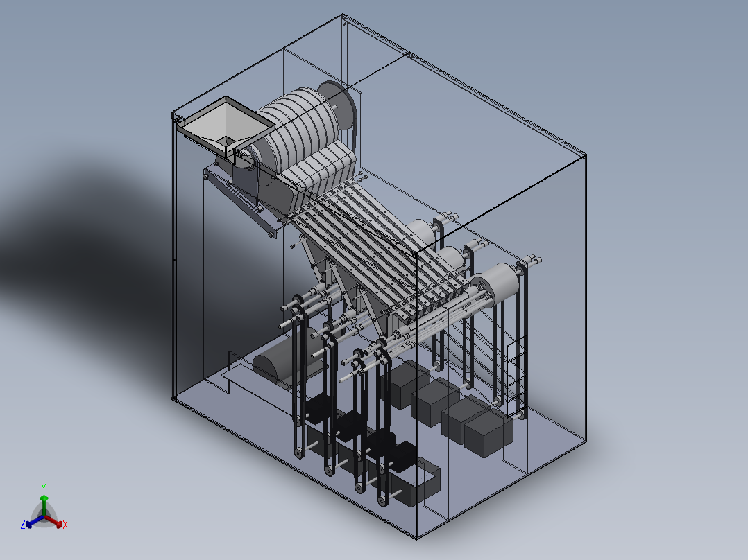 新型硬币分类包装机正等轴测图
