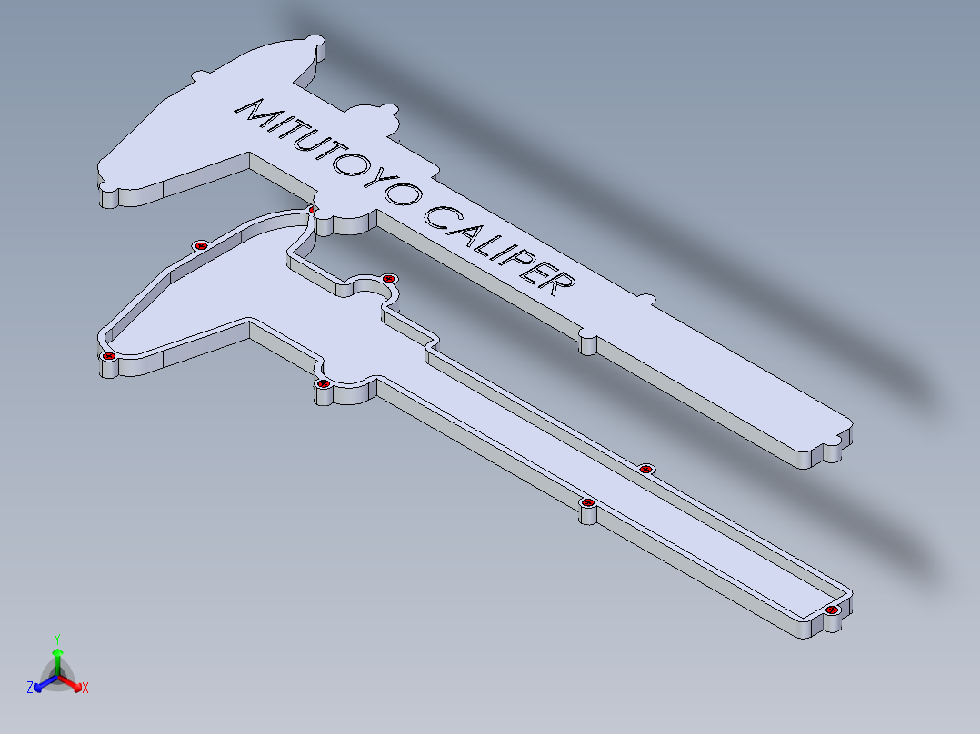 三丰带磁铁卡尺盒正等轴测图
