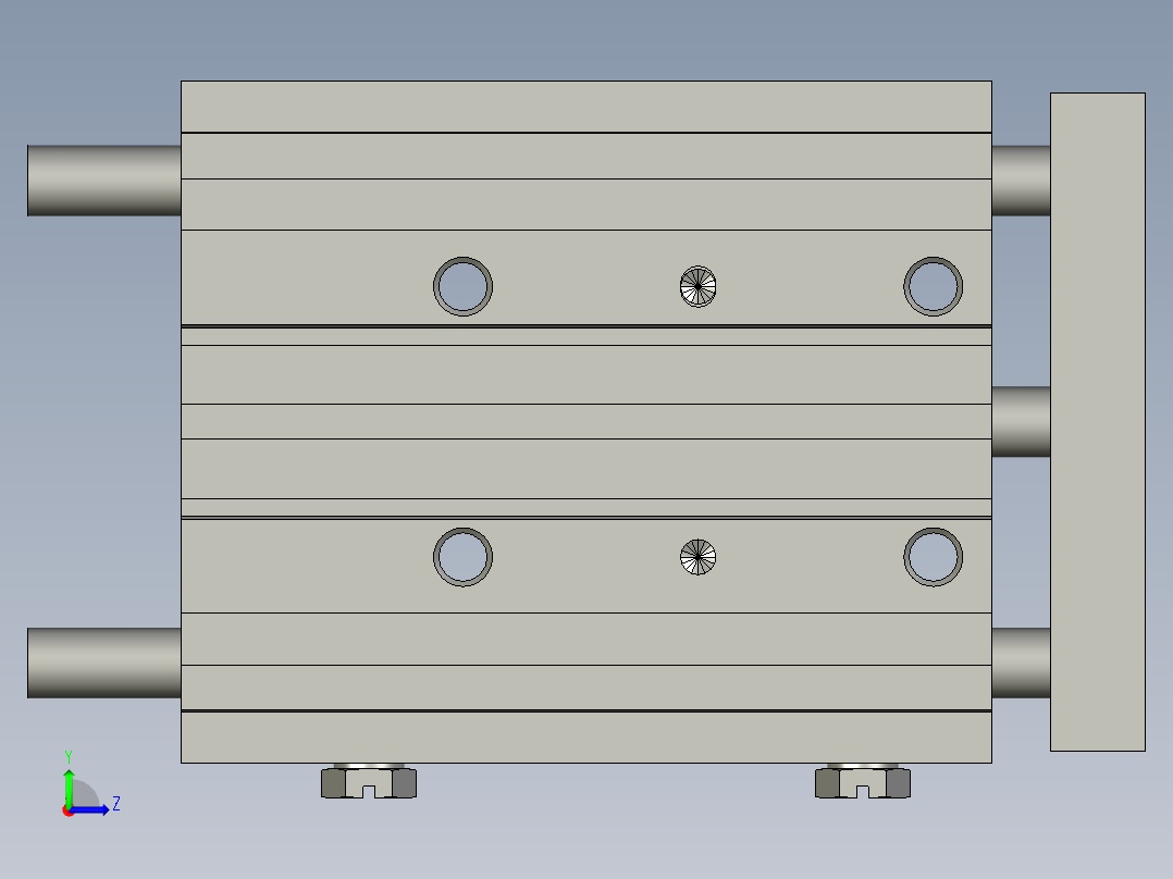 气缸SMCMGPL12-40Z-M9BL2左视图