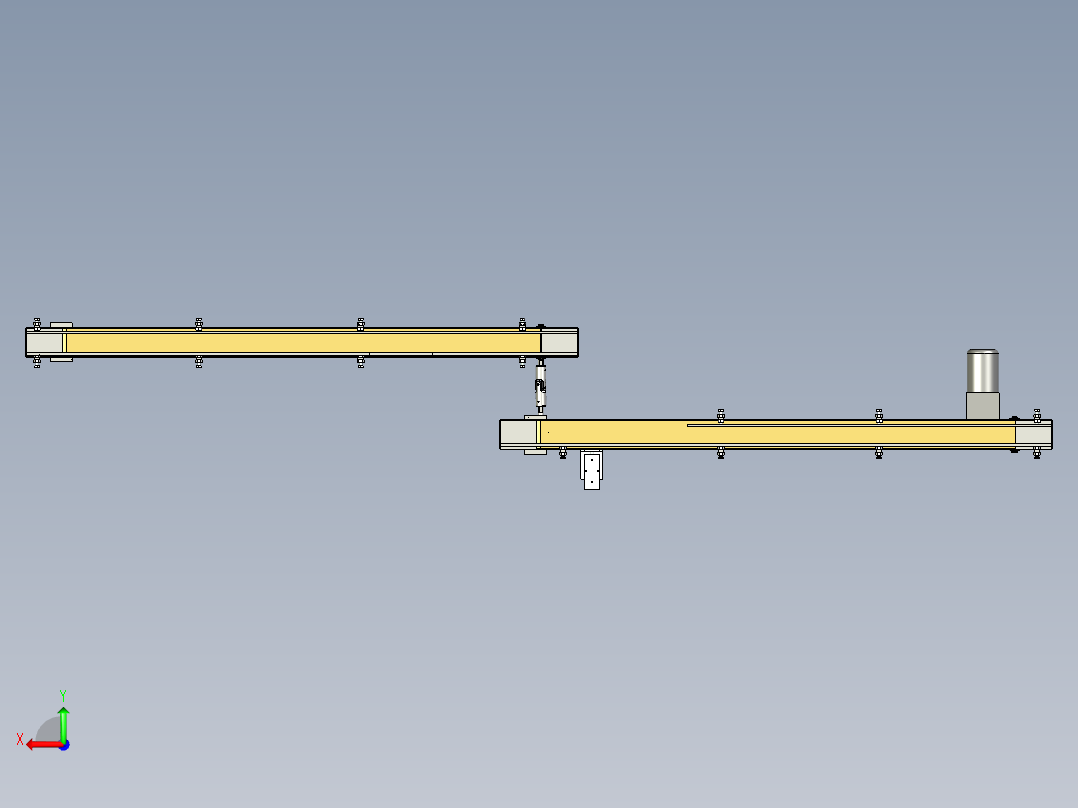 非标小型输送线（单电机拖动二条输送线）后视图