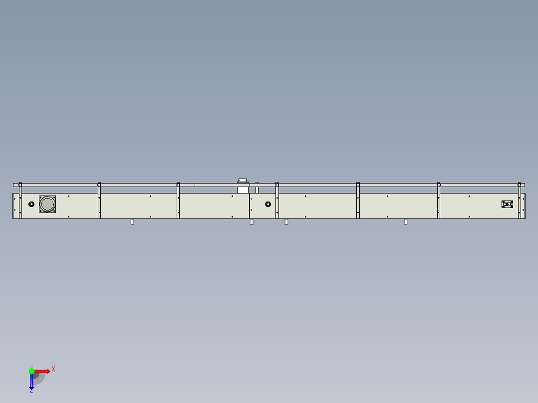 非标小型输送线（单电机拖动二条输送线）俯视图