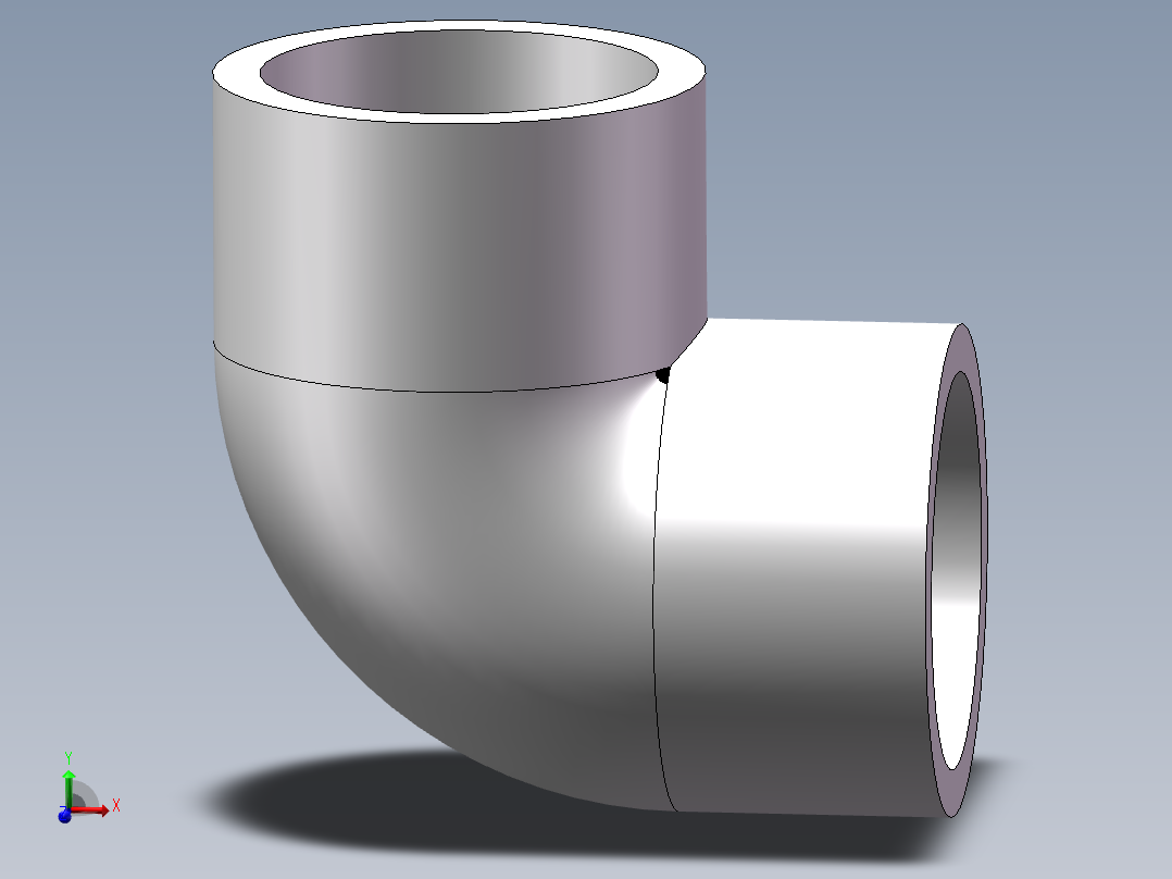 90_ELBOW_DN25_PN10_U-PVC主视图