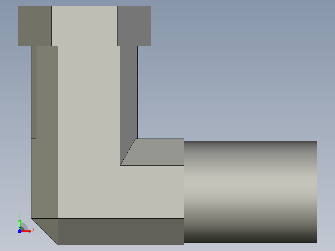 CQVP直角弯3-8外丝X1-4内丝前视图