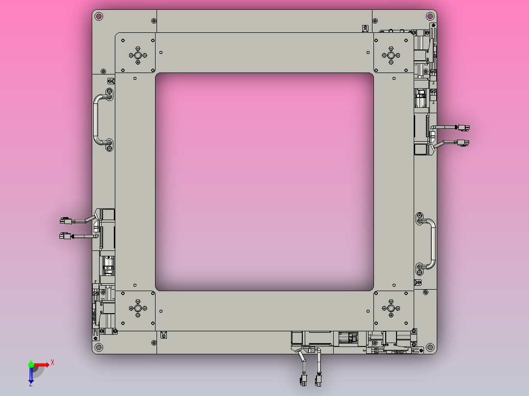 中空旋转平台xxy650-105-750俯视图