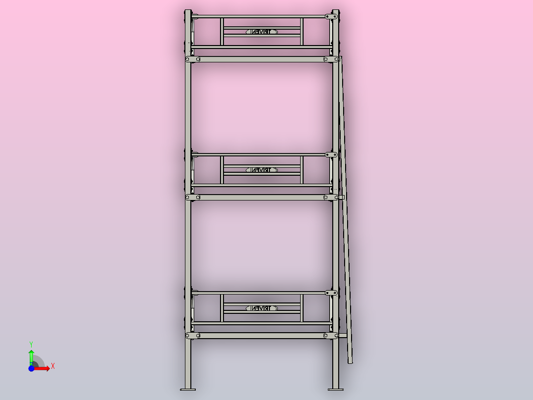 金属床组件前视图