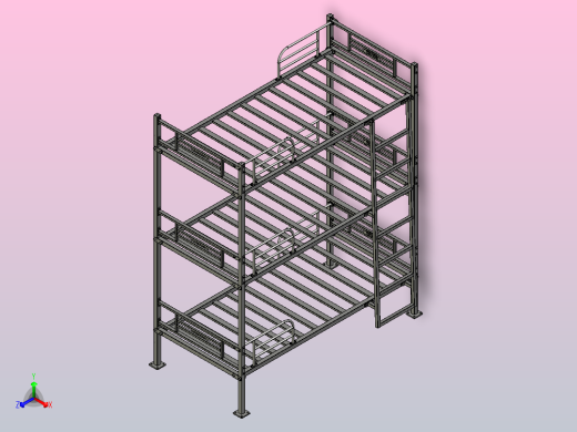 金属床组件正等轴测缩略图