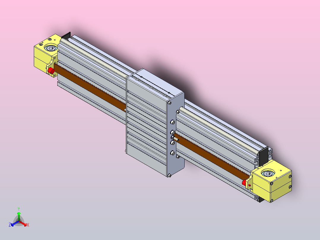 带齿带传动的线性导轨ARKANE GUIDAGE 90x180正等轴测图