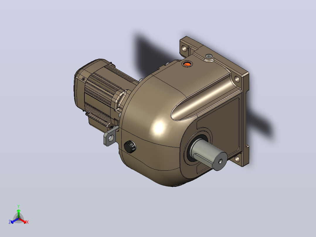 斜齿轮电机0.4kW i=1200 GM-D三菱电机正等轴测图