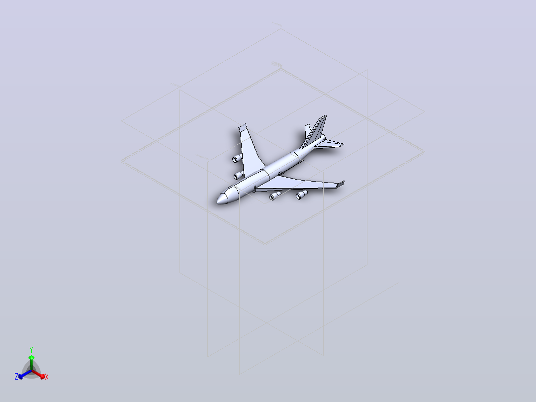 波音747-400正等轴测图