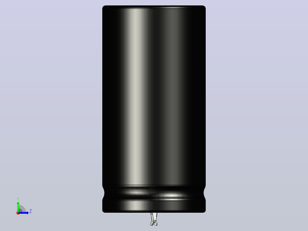 30 x60黑黄底片电解电容器左视图