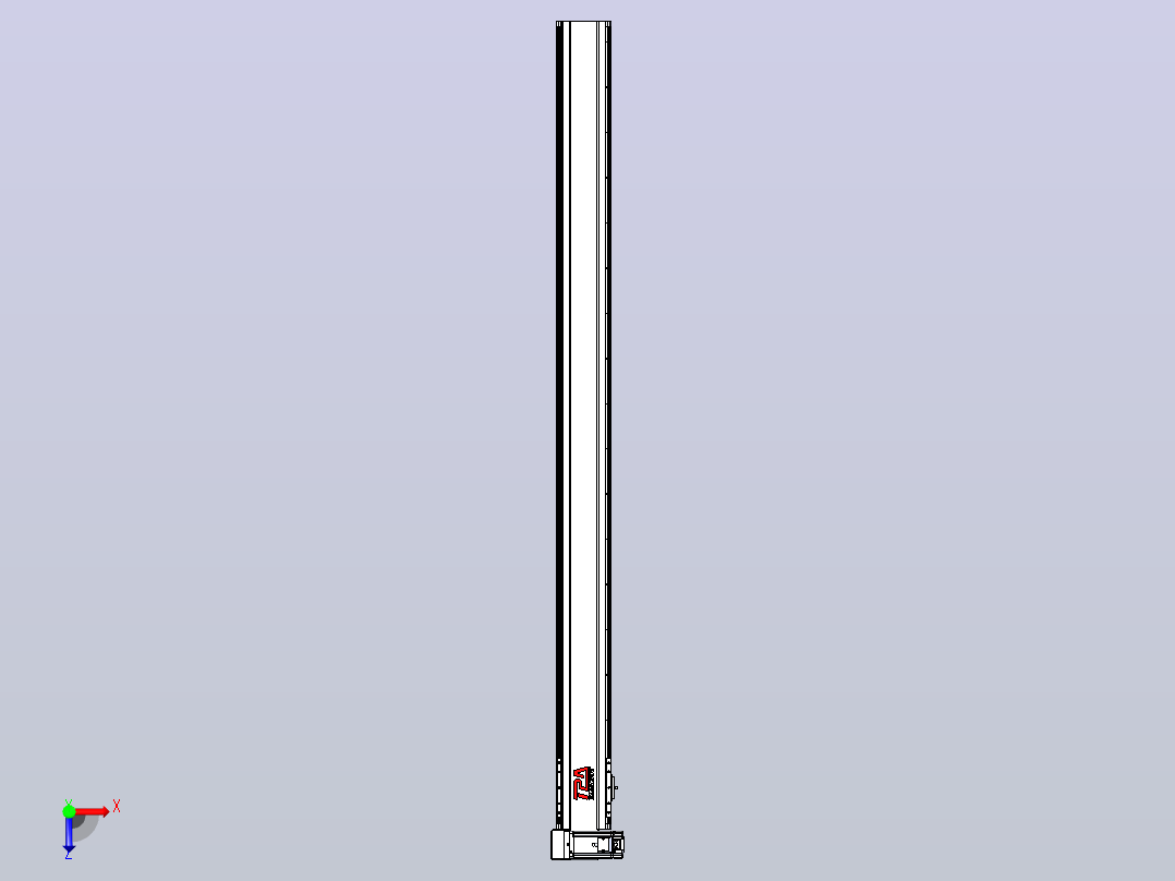 皮带直线轴半封闭可选导轨TPA-HNB-120D-110-L1550-LU-Y-P40-N3俯视图