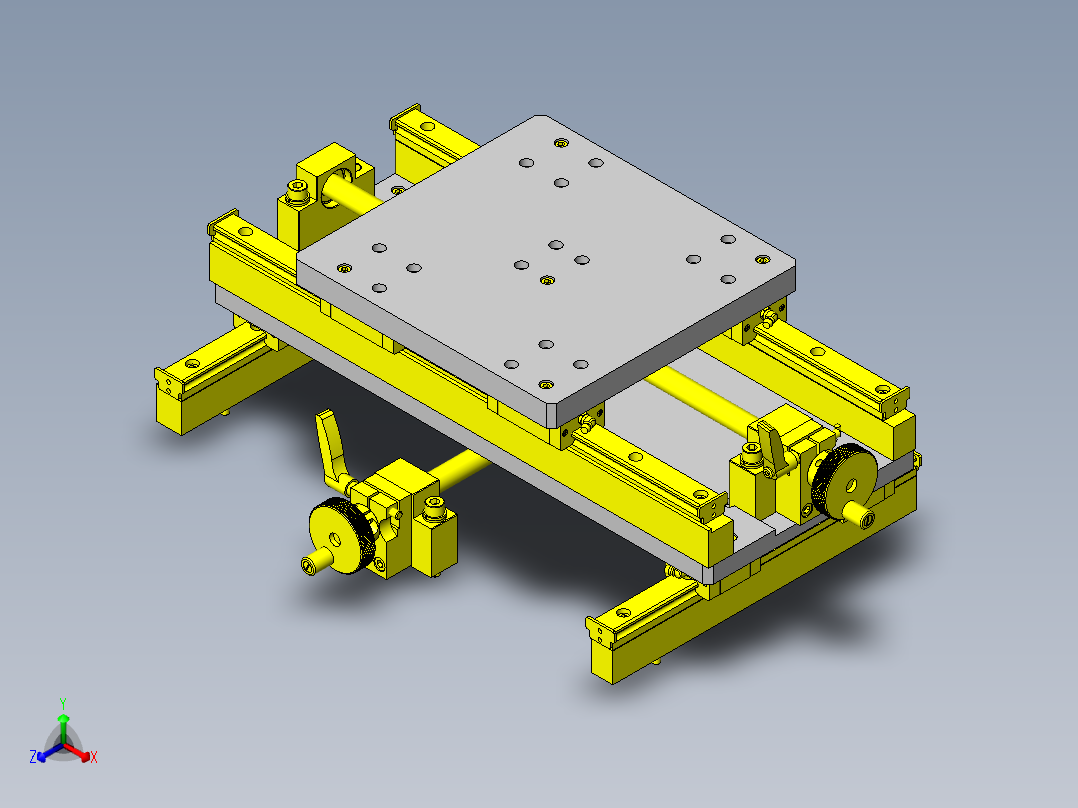 手动3轴组件正等轴测图