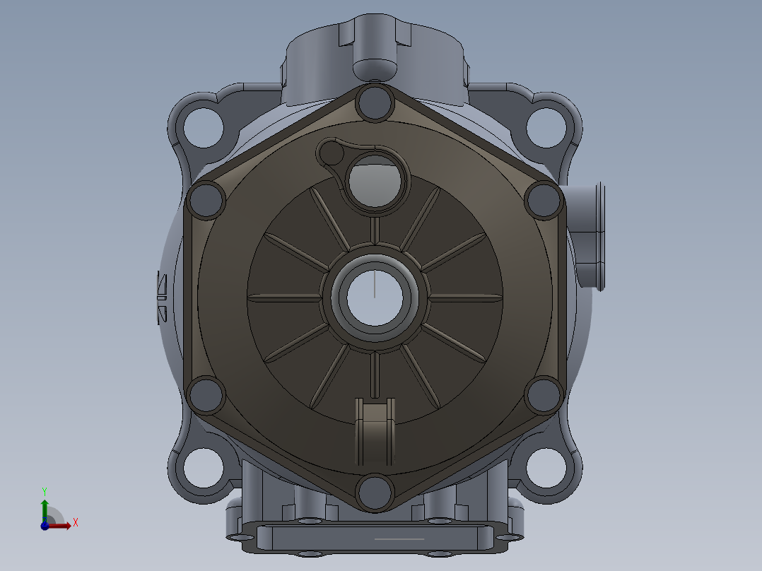 solidworks 250缸二冲程液体冷却前视图