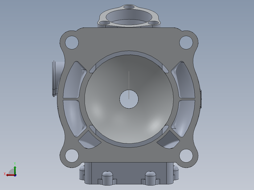solidworks 250缸二冲程液体冷却后视图