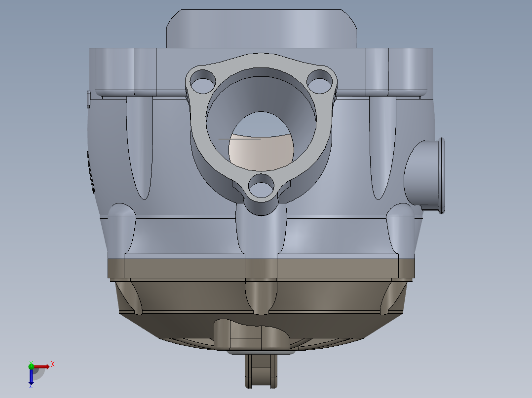 solidworks 250缸二冲程液体冷却俯视图