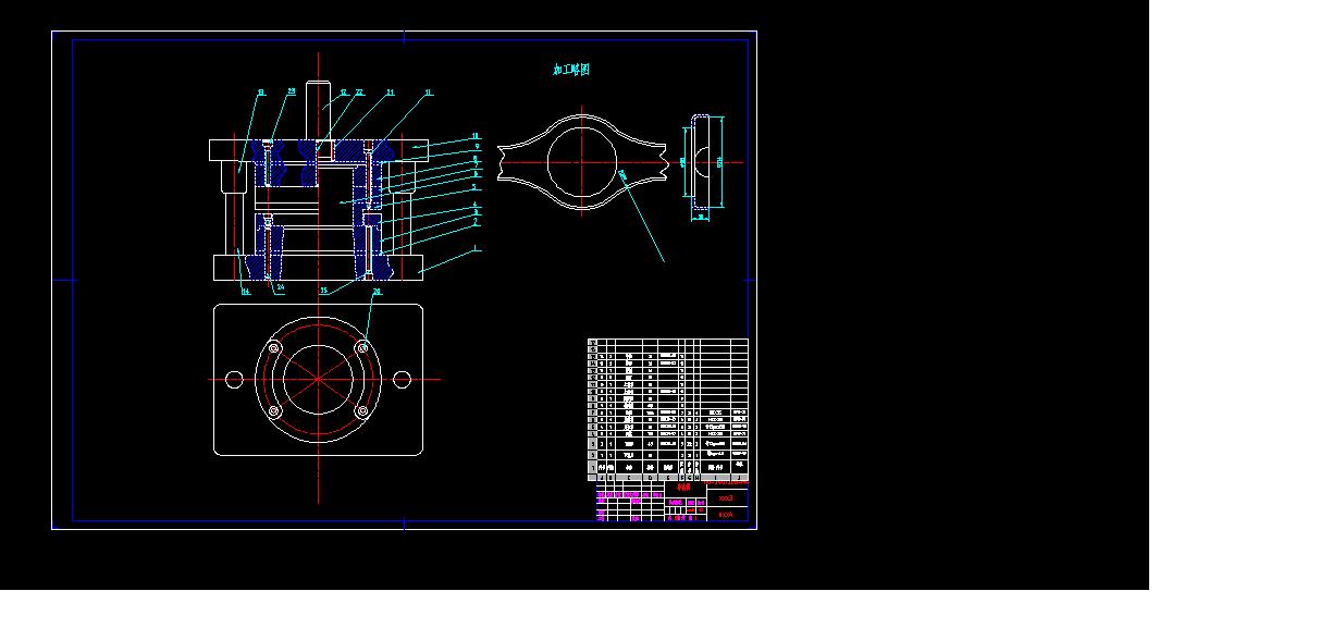 汽车后桥模具图纸全套