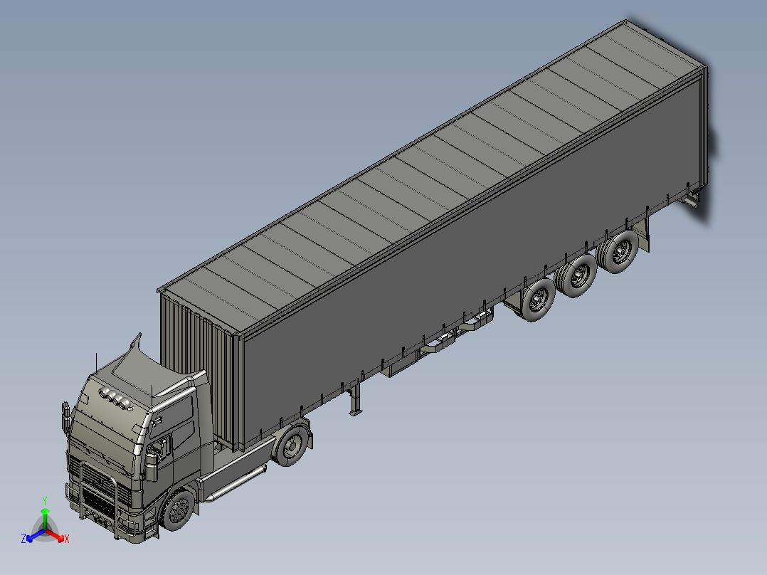 24托盘货物帘侧板半挂车