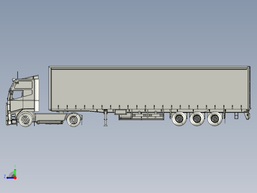 24托盘货物帘侧板半挂车俯视缩略图