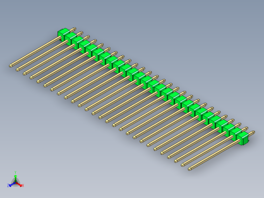 彩色公头100mil（2.54mm）系列-DS1021_green_1x27p_100mil_Type19_rev1.0