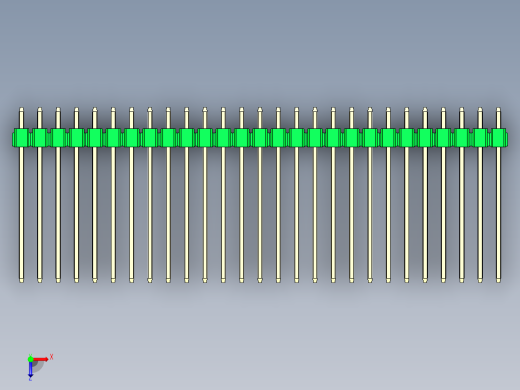 彩色公头100mil（2.54mm）系列-DS1021_green_1x27p_100mil_Type19_rev1.0俯视缩略图