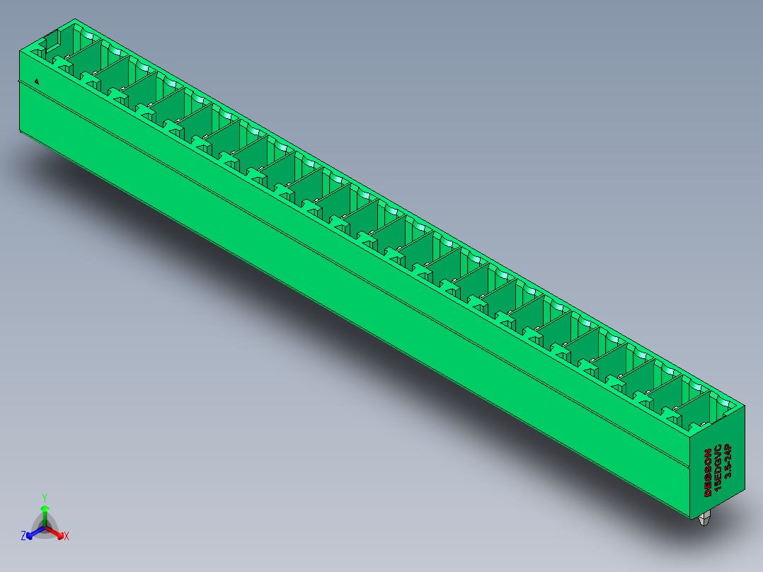 DEGSON 15EDG 系列 3.5mm 插拔式接线端子 FullPack-15EDGVC-3.5-24P-14-00AH主视图