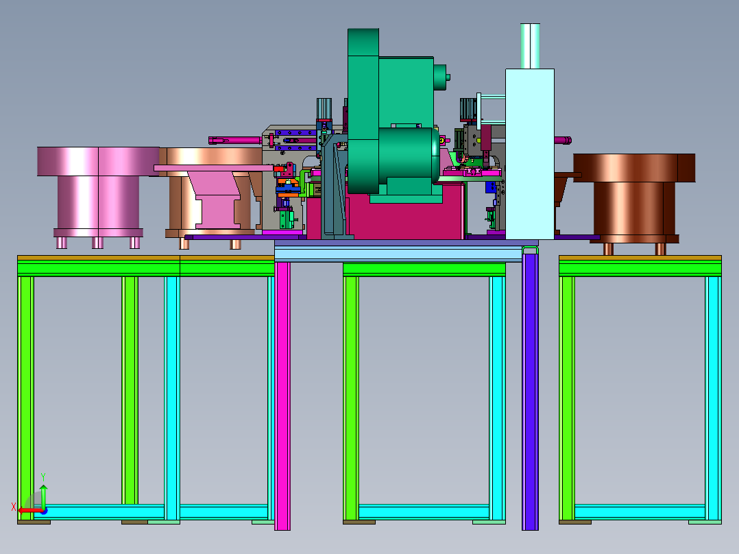铜头自动送料铆钉机后视图