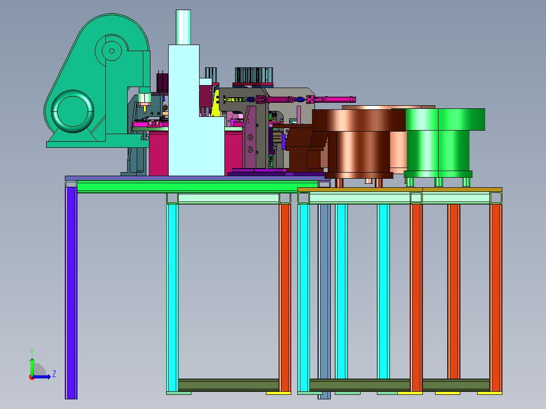 铜头自动送料铆钉机左视图